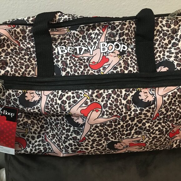 Betty Boop Leopard Gym Or Tote Bag - Big Strap 19x12x8 BB2 - Picture 3 of 7